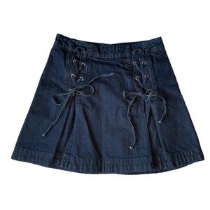Free People Denim Pleated Mini Jean Skirt  Size 6